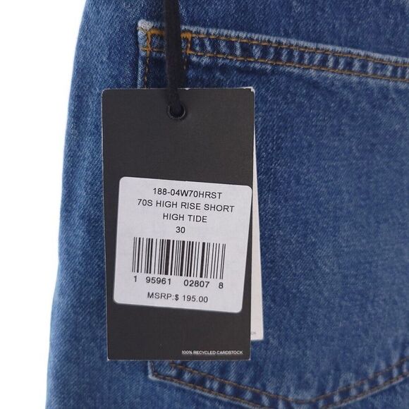 Re/Done 70s High Rise Short High Tide Slim Fit Rigid Denim Button Fly Size 30 - Picture 9 of 11